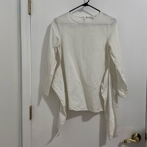 White COS linen-cotton top